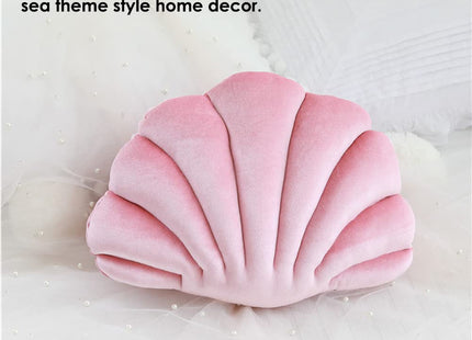 Patty Both Seashell Decorative Pillow Velvet Seashell Throw Pillow, Sea Shell Shaped Throw Pillow Decorative Pillows for Bed Couch Home Office Decor (Pink, Small(12.8 * 10in 0.3kg))