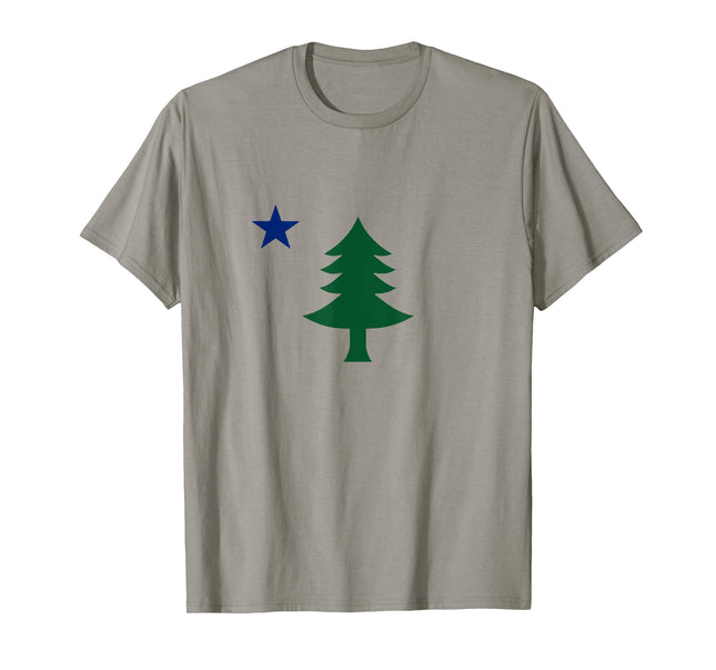 1901 Old First Flag of Maine Pine Tree and Star T-Shirt
