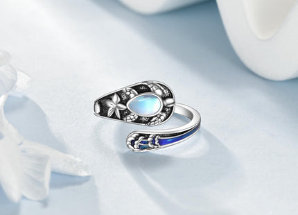 JBAERD Sea Turtle Spoon Rings Sterling Silver Adjustable Sea Turtle Ring Ocean Jewelry Gifts for Women Men
