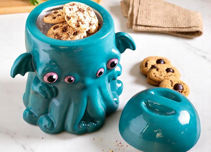 Pacific Giftware Cthulhu Kraken Cookie Jar Turquoise Ceramic Octopus Tentacle Decorative Storage Container for Cookies Treats Snacks Kitchen Counter Decor 7.5" H
