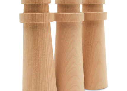 Lighthouse Decorations for Beach Themed Decor, Pack of 10 Wooden Lighthouse Figures, 5" Lighthouse Ornaments, by Woodpeckers