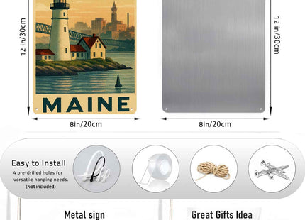 South Portland Maine Lighthouse Vintage Metal Signs 8 X 12 Inch