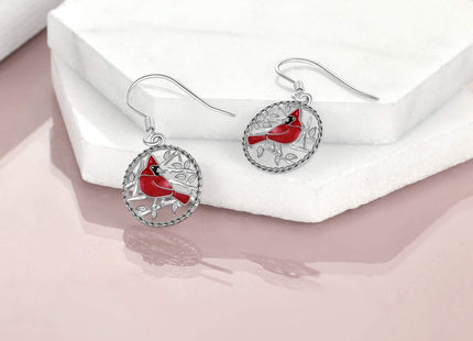Cardinal Earrings Sterling Silver Red Bird Memorial Gift for Women Cardinal Jewelry for Loved Ones
