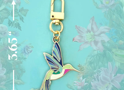 HAPPILY PLANTS Cute Hummingbird Keychain & Bag Charm, Bird Gardening Gifts, Nature Gifts Key Ring Accessories for Women, Bird Charm Jewelry, Hummingbird