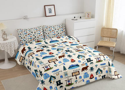 Feelyou Bear Bedding Set Boys Wild Animal Comforter Set for Kids Teens Nature Wildlife Bear Bedding Set