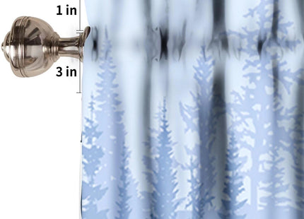 ZhiRain Blue Forest Valance Curtain Coniferous Trees Silhouette Nature Landscape Rod Pocket Valance Window Treatments 1 Panel Short Curtains for Kitchen Farmhouse Living Room Decor 54 x 18 in