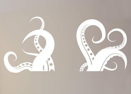 Giant Octopus Tentacles Wall Decal Sticker - White, 27" x 60". #OS_MB316-27x60 Great for Kitchen, Bathroom or Bedroom Decor.