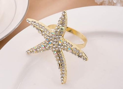 Joyindecor Nautical Starfish Napkin Rings Set of 6 for Party Wedding Decor