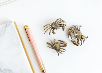 ULTNICE Retro Crab Ornaments 3Pcs Mini Brass Crabs Adornments for Home Office Tea House Desktop Decor 2.00X1.18X0.51In Creative Animal Figurines