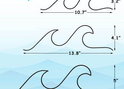 Qmetalart Wave Black Metal Wall Art, Coastal Ocean Home Decor