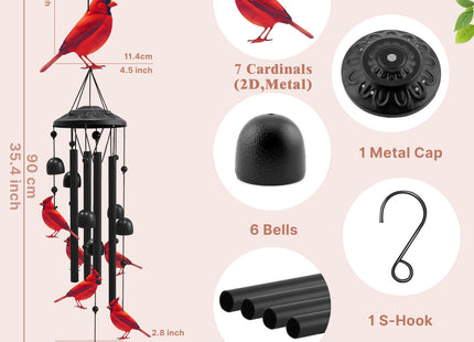 Cardinal Wind Chimes for Outside,Metal Chimes,Cardinal Gifts for Women