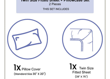 Ambesonne Shark Fitted Sheet & Pillow Sham Set, Inhabitants of Ocean Mammals Whales Dolphins Octopus Jellyfish Starfish Waves Image, Decorative Printed 2 Piece Bedding Decor Set, Twin, Royal Blue