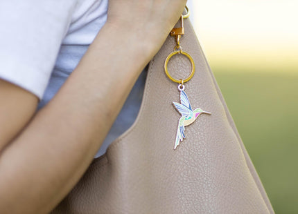 HAPPILY PLANTS Cute Hummingbird Keychain & Bag Charm, Bird Gardening Gifts, Nature Gifts Key Ring Accessories for Women, Bird Charm Jewelry, Hummingbird