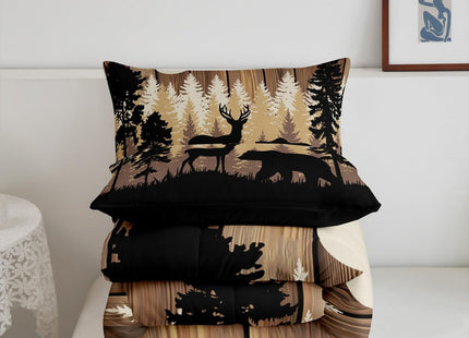 Feelyou Rustic Bear Deer Comforter Set Queen for Kids Boys Girls Bedding