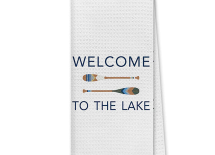 DIBOR Welcome to The Lake Paddle Oar Decorative Absorbent Drying Cloth Hand & Tea Towels - Lake Life Gifts