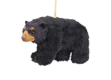 Kurt Adler YAMC4669 4.5" Plush Black Bear Ornament