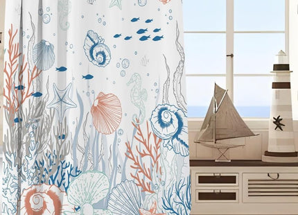 ZJRBJB Nautical Beach Ocean Coastal Starfish Shower Curtain Bathroom