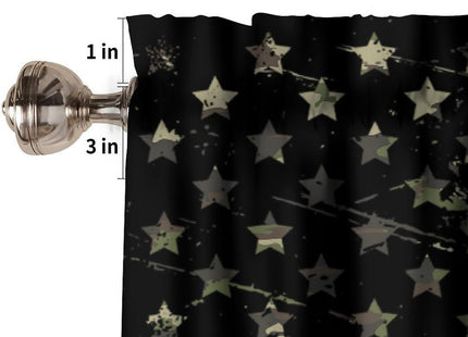 SHElifestyle Rustic Camo Bear Window Curtain Valance, Vintage US Flag Camouflage Hunting Forest Country Farmhouse Window Treatment Valance for Kitchen Bedroom Living Room 54x18inch