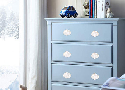 WINOMO Knobs and Pulls 2Pcs Seashell Knobs Nautical Door Handle, Ocean Cabinet Drawer Cupboard Pull for Kitchen Furniture Cabinet Wardrobe Cupboard Ceramic Cabinet Knobs