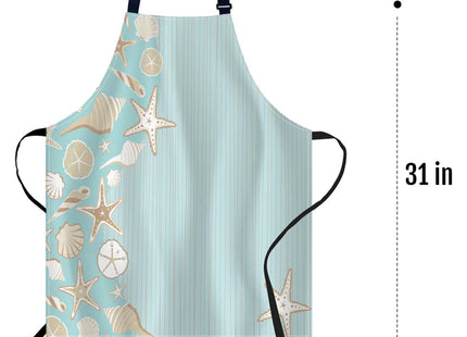 oFloral Seashell Beach Party Apron - Cook & Serve, BBQ & Catering Bib
