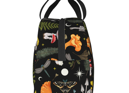 Siiuuol Wild Forest Mushrooms Moth Moon Insulated Lunch Bag