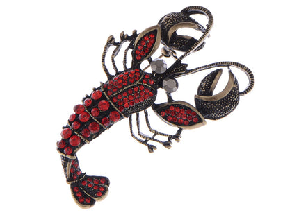 Alilang Vintage Inspired Repro Crystal Rhinestone Lobster Fashion Pin