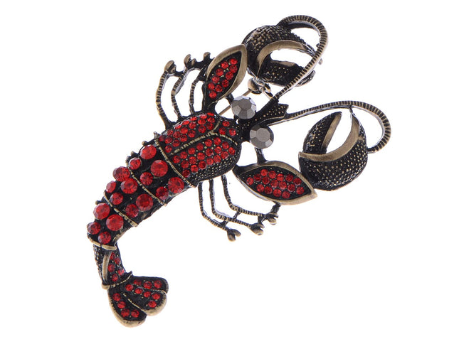 Alilang Vintage Inspired Repro Crystal Rhinestone Lobster Fashion Pin