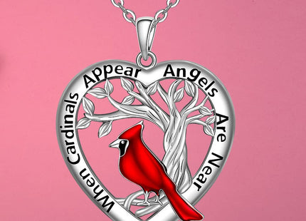Cardinal Necklace Gifts for Women Mom Sterling Silver Red Cardinal Necklace