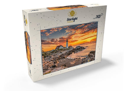 MyPuzzle Portland Lighthouse At Sunrise in New England Maine USA - Premium 300 Piece Jigsaw Puzzle for Adults