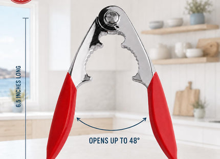 Maine Man Spring-Action Lobster Cracker, Chrome-Plated Zinc Alloy and Silicone