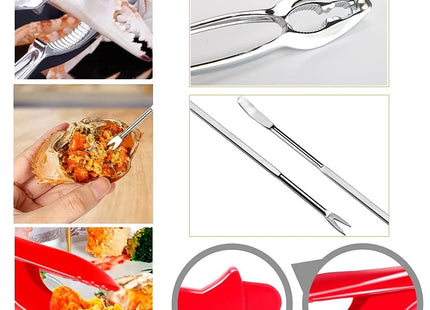 32 PCS Seafood Tools Include Crab Crackers, Seafood Scissors,Oyster Knife, Shrimp Deveiner Tool,Lobster Sheller, Crab Hammer,and Shellfish Forks,Sauce Cups and Nutcracker Set
