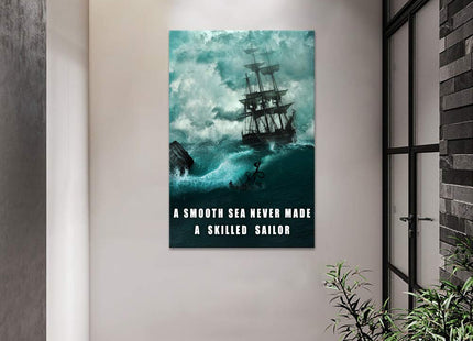 Sailboat Canvas Wall Art Inspirational Motivational Entrepreneur Quotes Posters Painting Modern Picture Print Decor for Office House Home Framed 24" W x 36" H