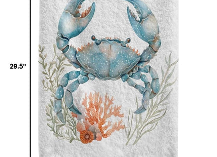 ALAZA Hand Towel Set of 1 100% Cotton Bath Towels Aqua Crab Coral for Bathroom Housewarming Decor Gifts