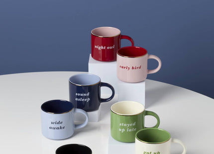 kate spade new york Early Bird & Night Owl, Mugs, Set of 2, Pink