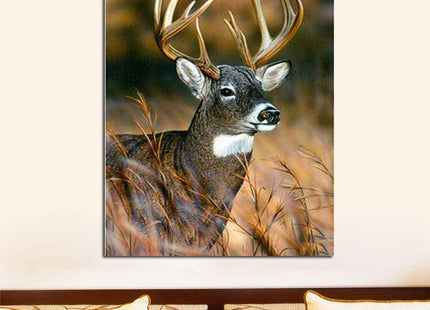 GELANYOUPIN 5D DIY Animal Rhinestone Painting Scenic Deer Full Round Drill Mosaic DIY Beads Embroidery Deer Cross Stitch Home Decor Gift for Adults (30x45cm/11.8x17.7inches)