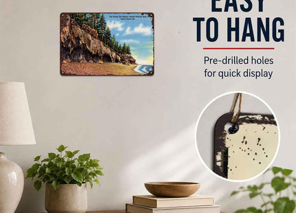 The Ovens Maine Coastal Scene Vintage Metal Wall Art Signs 8X12 Inch