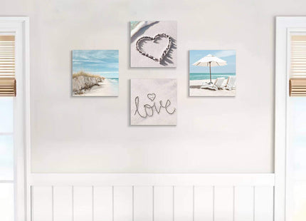 ARTISTIC PATH Sandy Beach Seaside Graphic Artwork Starfish Seashells Canvas Wall Art Coastal Pictures Prints