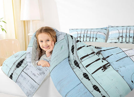 Erosebridal Fish Bedding Sets - Comforter, Fishing Gift, Ice Gear Set, Retro Wood Gift for Fishermen