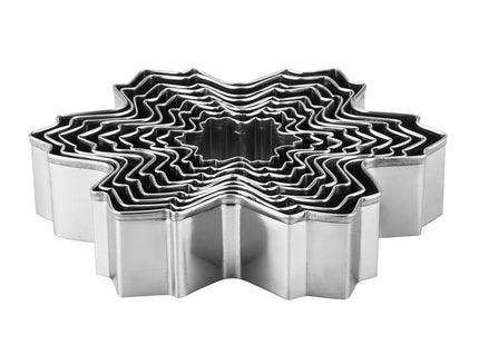 Snowflake Set - 9 Piece Stainless Steel Snowflake Cookie Cutters & 3D Christmas Tree for Christmas Holiday Winter Baking