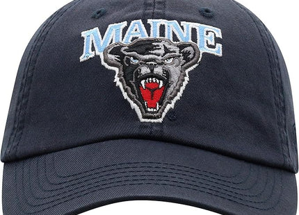 Collegiate Hats - Fitted Caps Adjustable Hats and Snapbacks Available (Adjustable Hat, Maine Logo Navy)