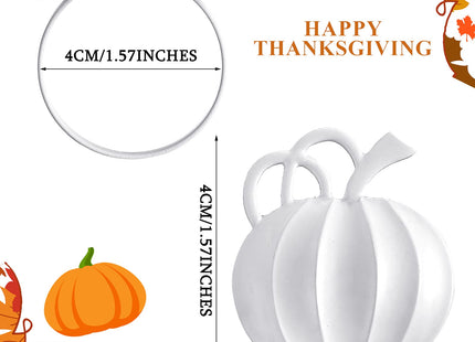 Patelai 12 Pieces Fall Pumpkin Napkin Rings Thanksgiving, White