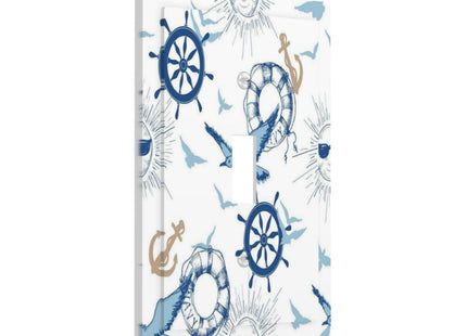 Rougui Light Switch Covers 1 Toggle Nautical Seabirds Hoods Anchor Abstract Sun Single Toggle Wall Plate Decorative Switchcover Electrical Switchplate For Country Bathroom Bedroom Decor