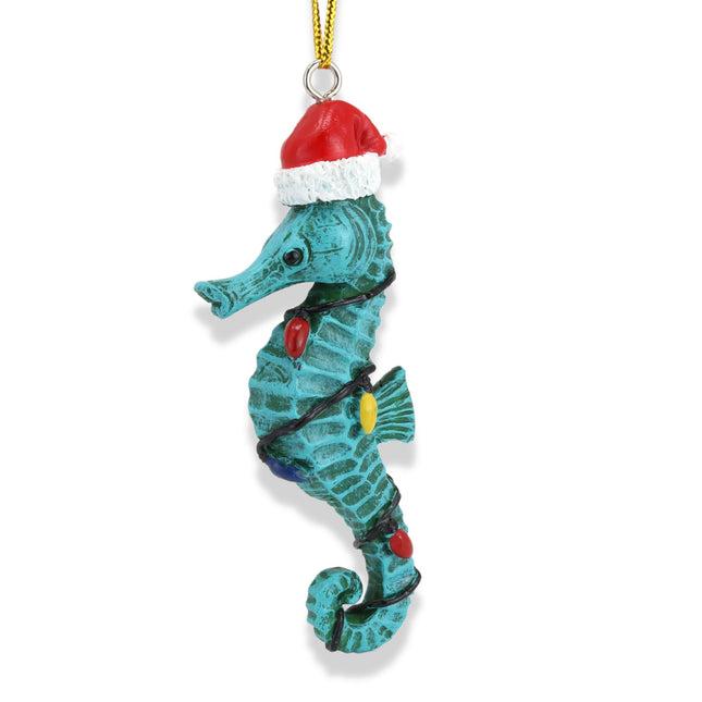 Needzo Seahorse Christmas Ornament, Nautical Hanging Tree Accessory, Seasonal Beach House Decor, 3.5 Inches