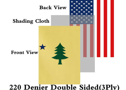 ACWIPT 2 in 1 Original Maine State and America USA Garden Flag 12x18inch,220D Sturdy Nylon Flag,Original ME Garden Flags. (Original)