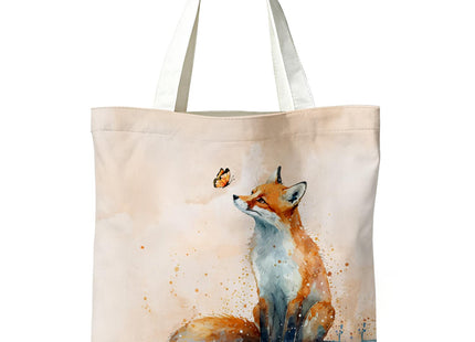 LIANGW Cute Fox Canvas Tote Bag for Women Girls Fox Lovers, Fox Gifts, Reusable Grocery Bags Shopping Bags