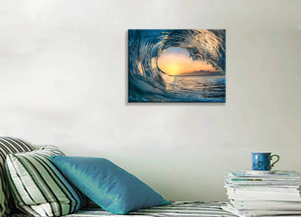 Hardy Gallery Ocean Wave Canvas Wall Art Coastal Decor 16x11 Inch