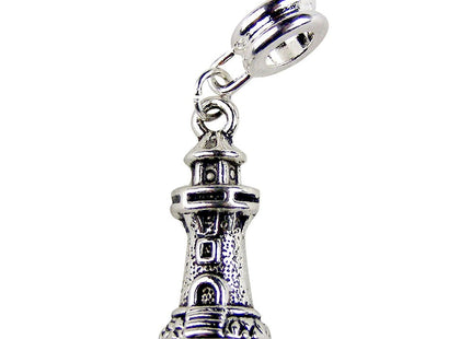 UniqueBeadsAndGifts Universal Lighthouse Charm, Lighthouse Dangle Charm, Nautical Bead for Bracelet