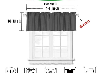 Foggy Forest Valance Curtain, Green Coniferous Tree Silhouette Mist Landscape Windows Curtain Valance for Kitchen Dining Room Canteens Home Decor, One Panel 54x18in