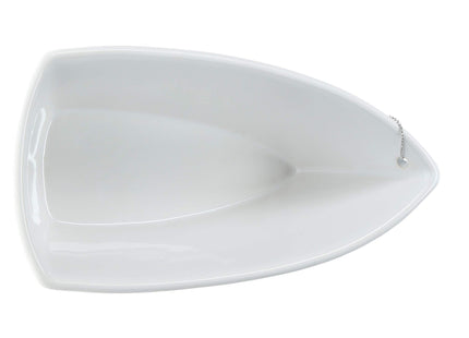 Pavilion - Life Is Great At The Beach - 12 Oz Stoneware Boat Dish Server With Wooden Oar Scoop