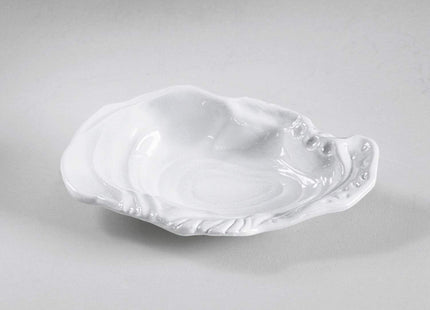 White Small Coastal Melamine Oyster Bowl by Beatriz Ball